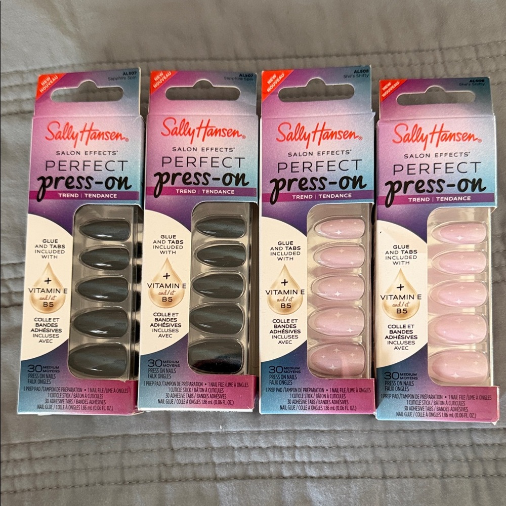 Sally Hansen Perfect Press-On Nails‎ - Gray and Pink